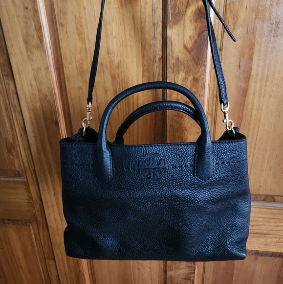 Tory Burch Black Leather Large Tote - Picture 3 of 5